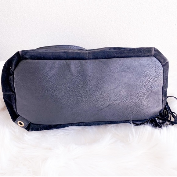 LD Black Faux Suede Fringe Crossbody Bag - Picture 12 of 17